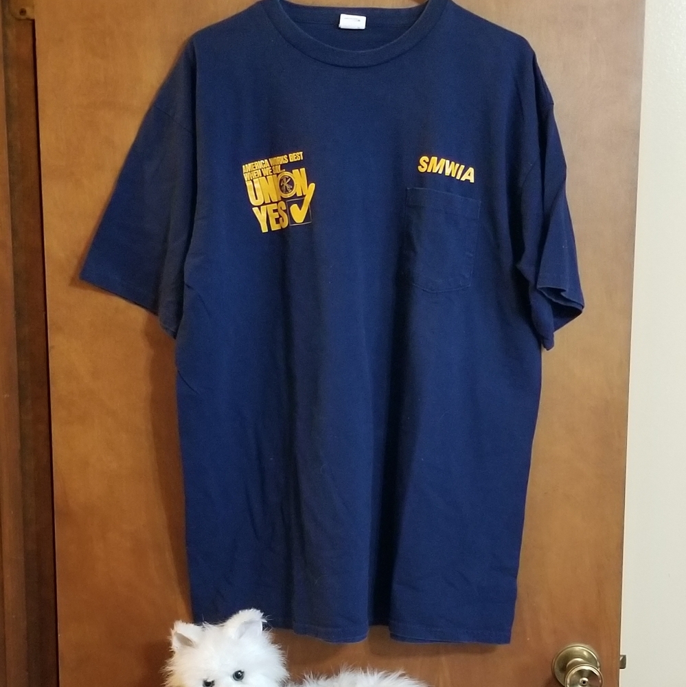 Windjammer blue tee with union logo